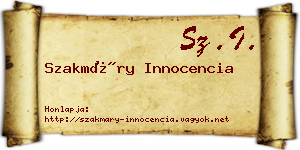 Szakmáry Innocencia névjegykártya